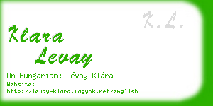 klara levay business card