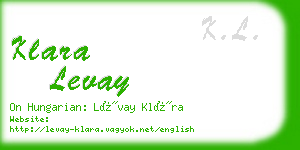 klara levay business card